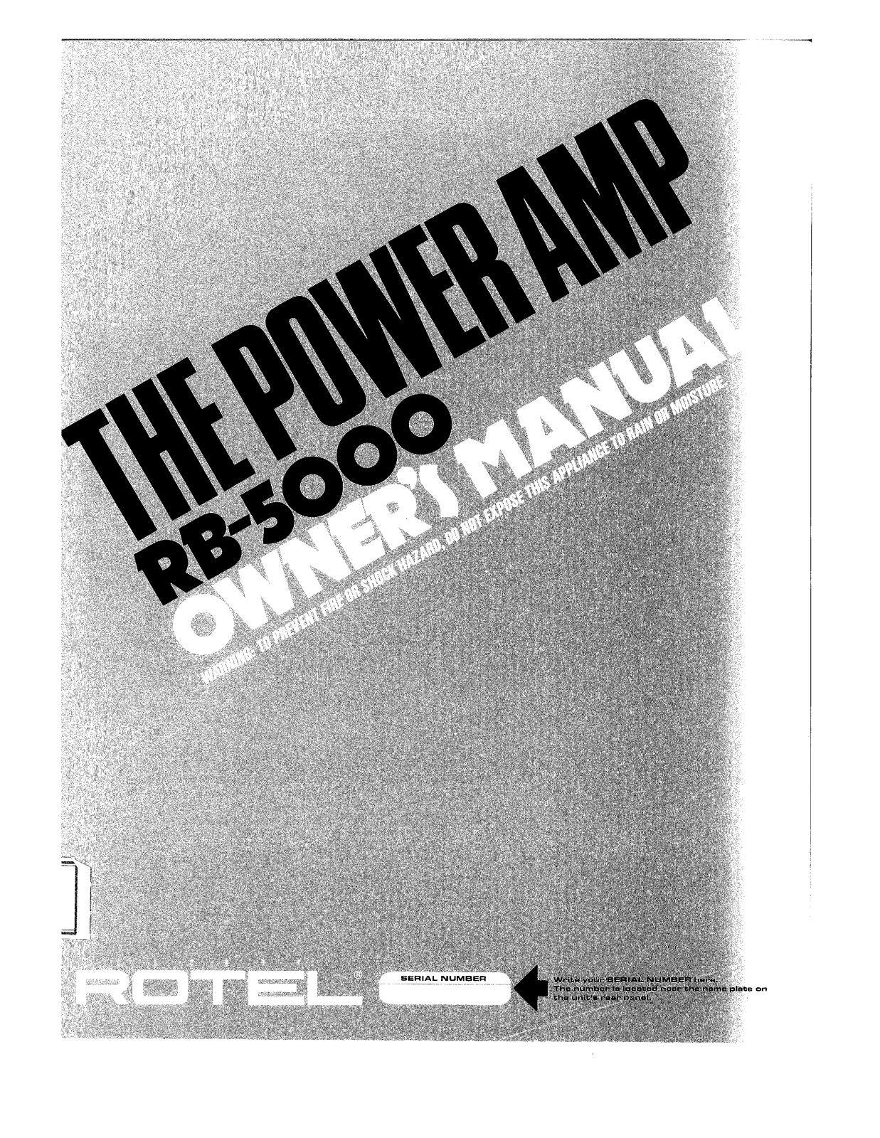 Rotel RB-5000 Owners manual