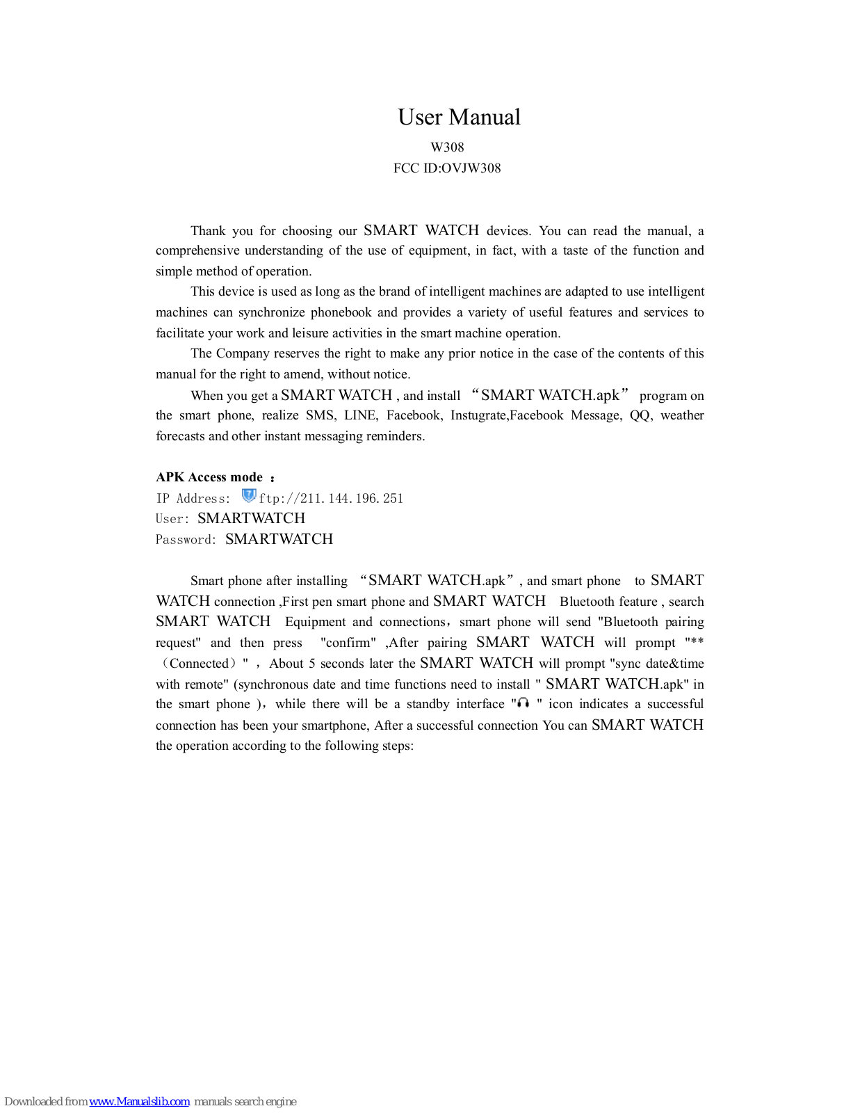 FCCID W308 User Manual - ManualMachine.com