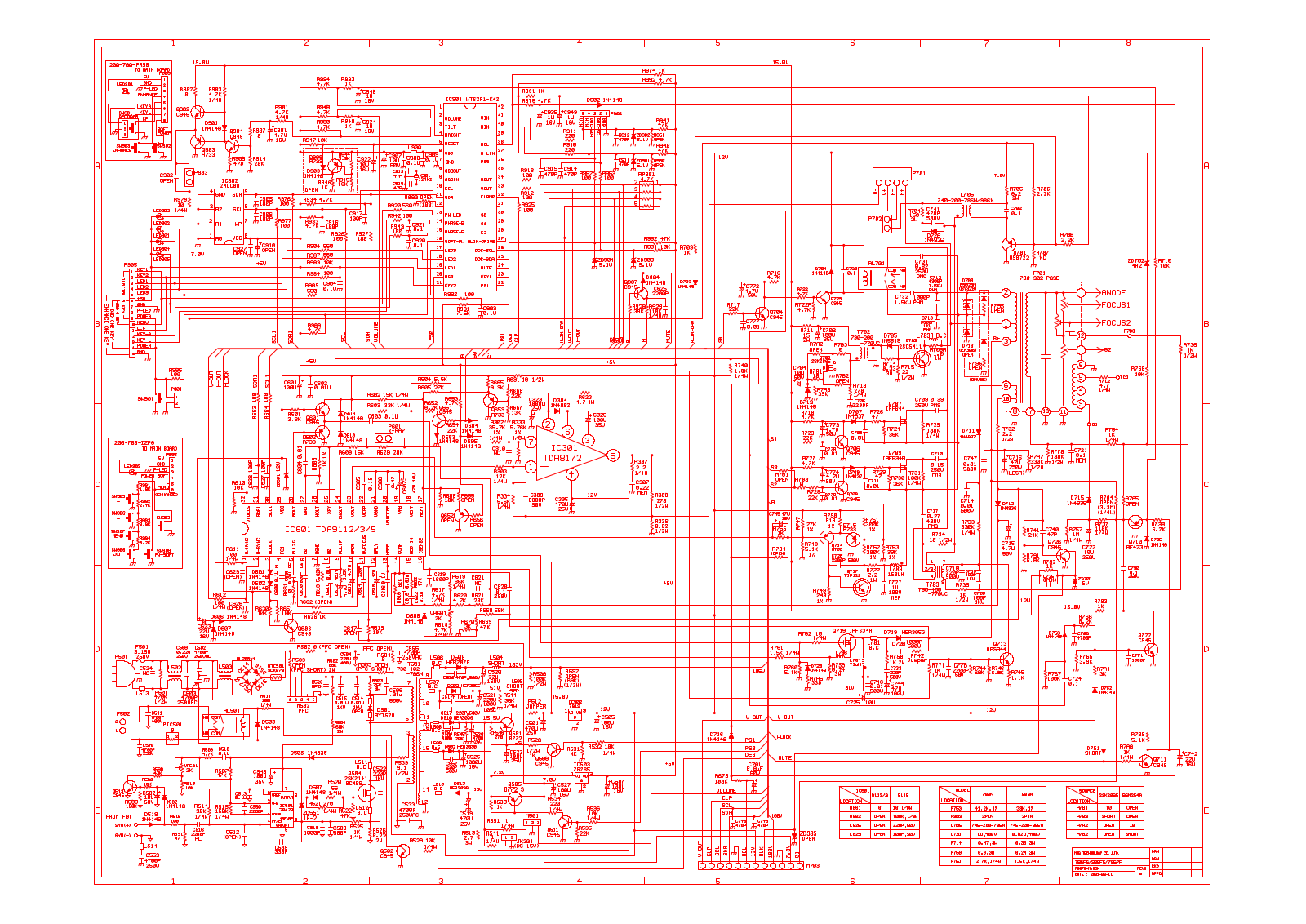 MAG 786FS, 786PF, 986FS Schematic