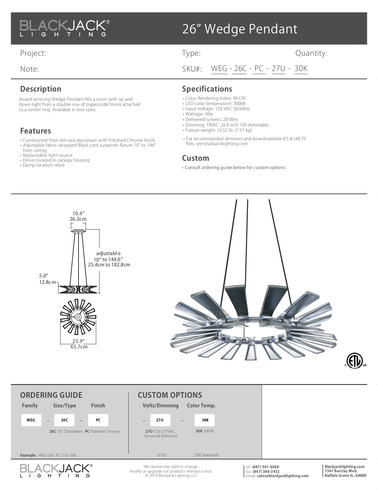 Blackjack Lighting AAQF1045 Specifications - ManualMachine.com