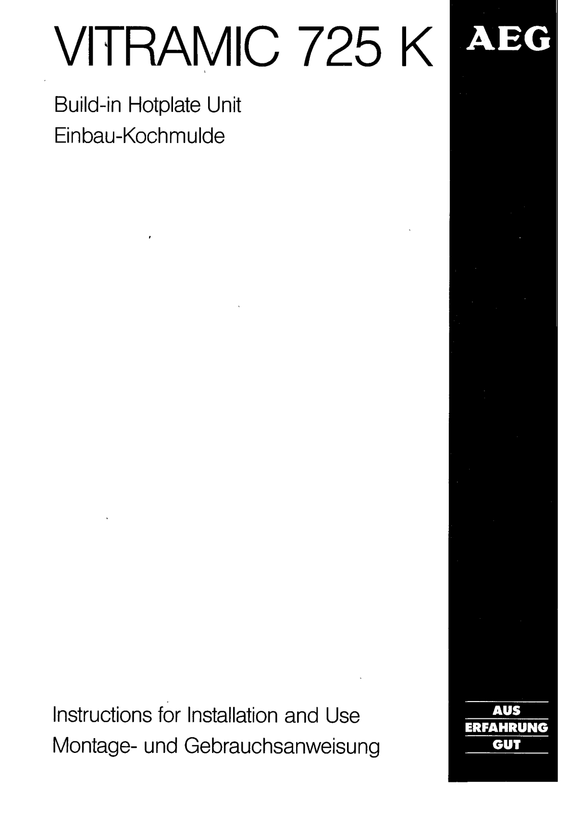 AEG-Electrolux VITRAMIC 725 K User Manual