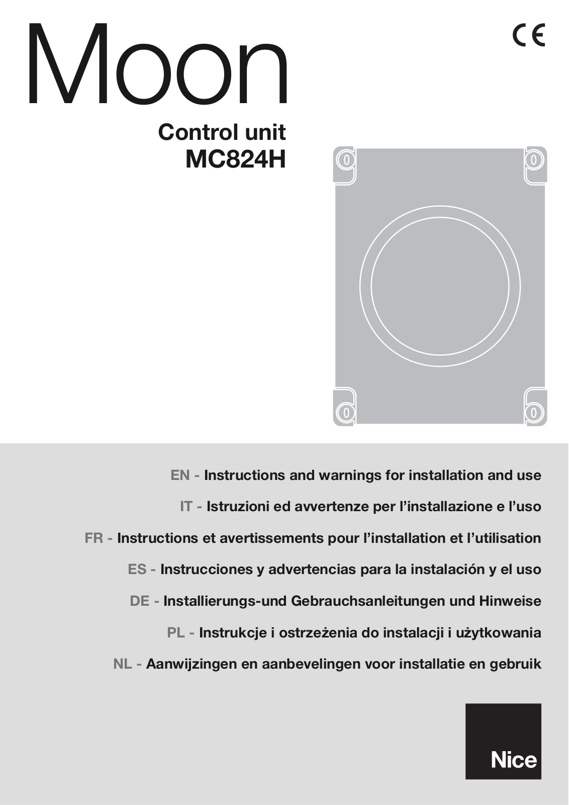 Nice Automation Moon, MC824H User Manual