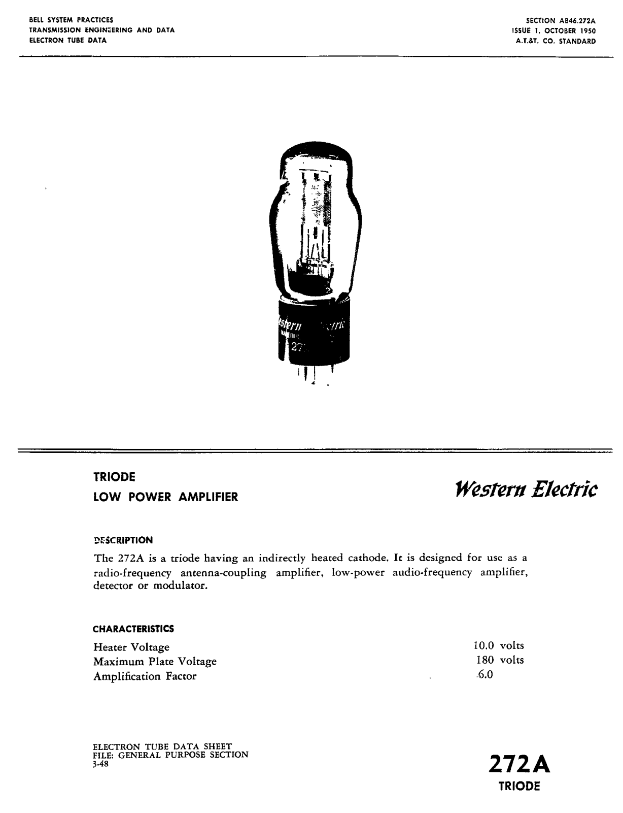 Western Electric 272-A Brochure