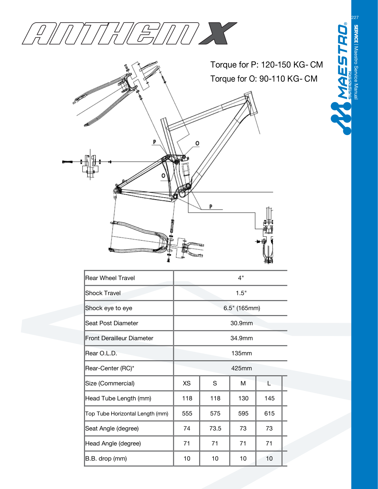 Giant ANTHEM X TECHNICAL MANUAL