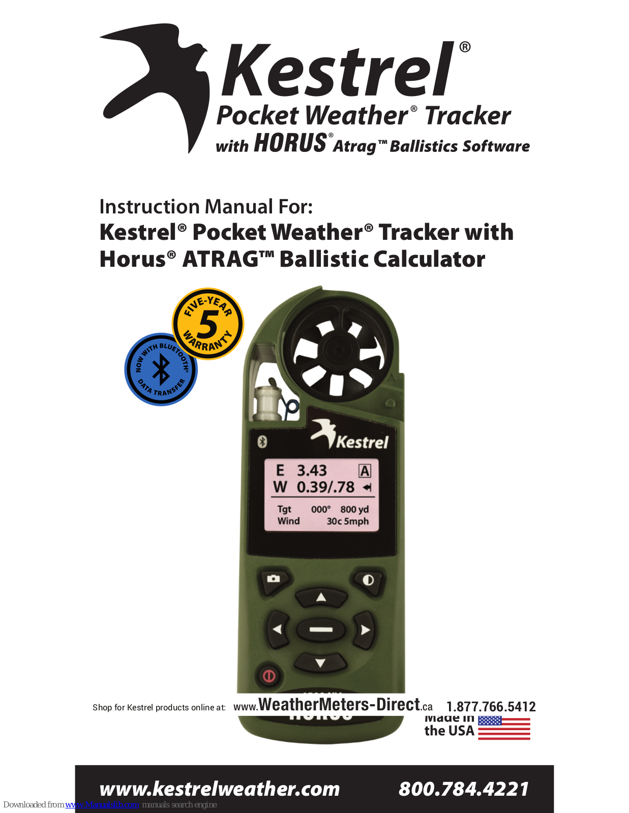 Kestrel Pocket Weather Tracker Instruction Manual