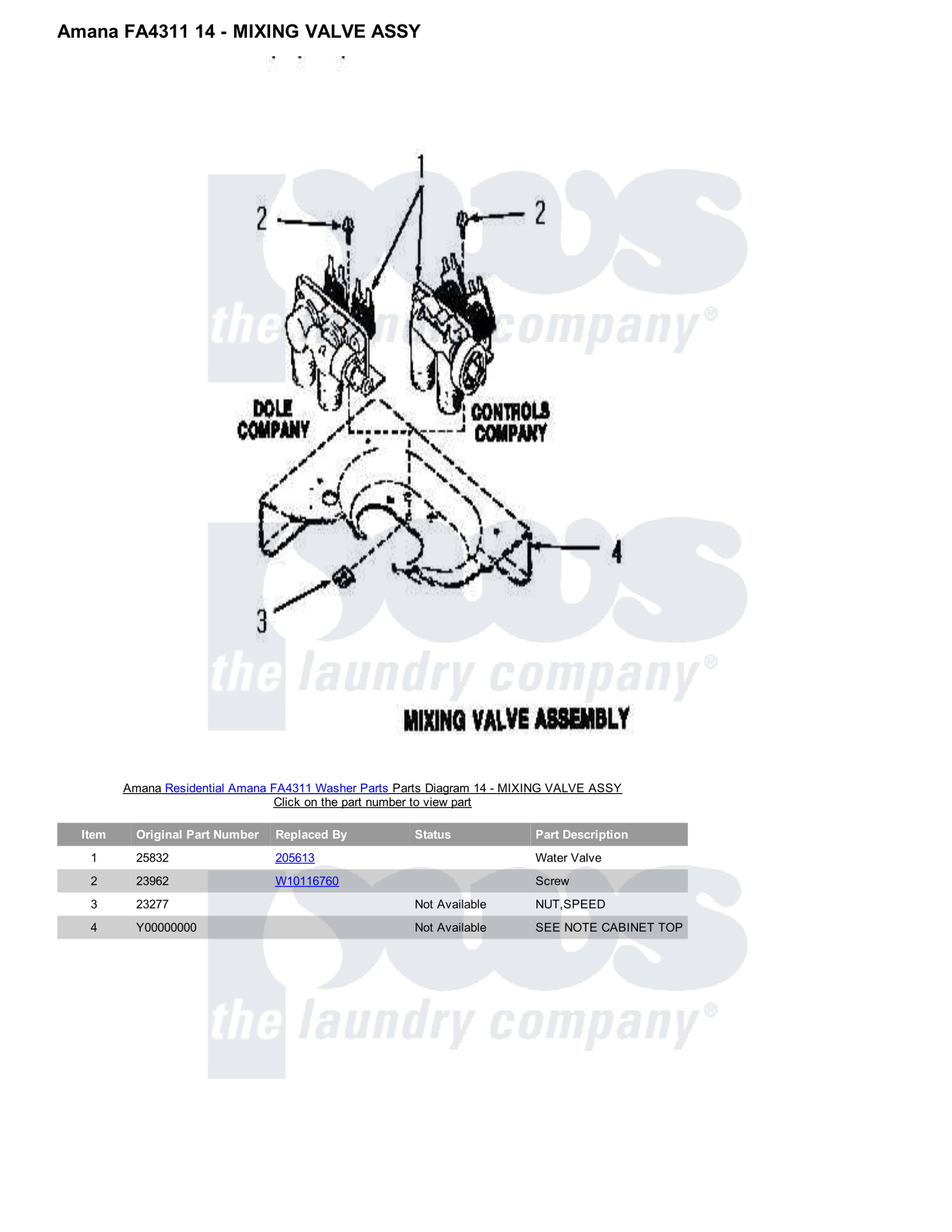 Amana FA4311 Parts Diagram