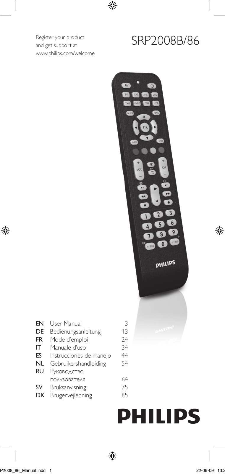 PHILIPS SRP2008B User Manual