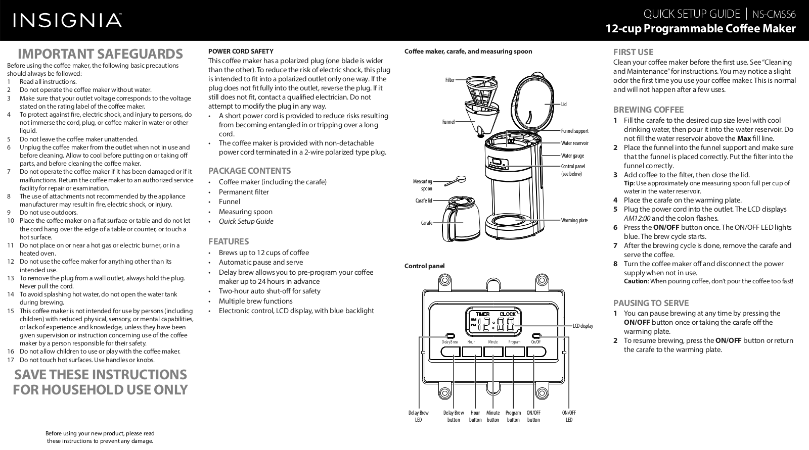 Insignia NS-CMSS6 Quick Setup Manual