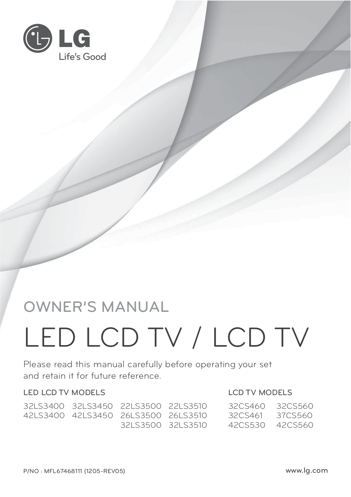 LG 42LS3450UA Users manual