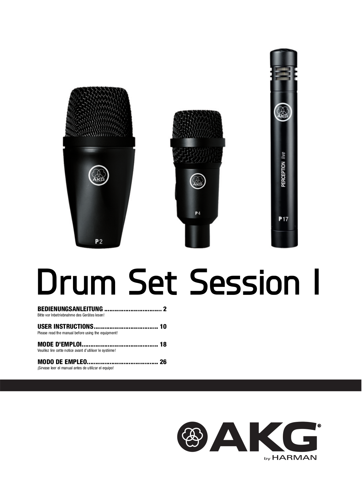 AKG Acoustics P2, P4, P17 USER INSTRUCTIONS