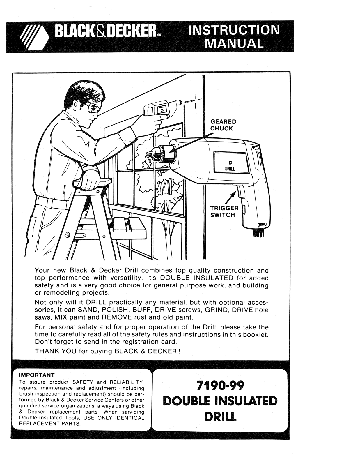 Black & Decker 7190, 7199 User Manual