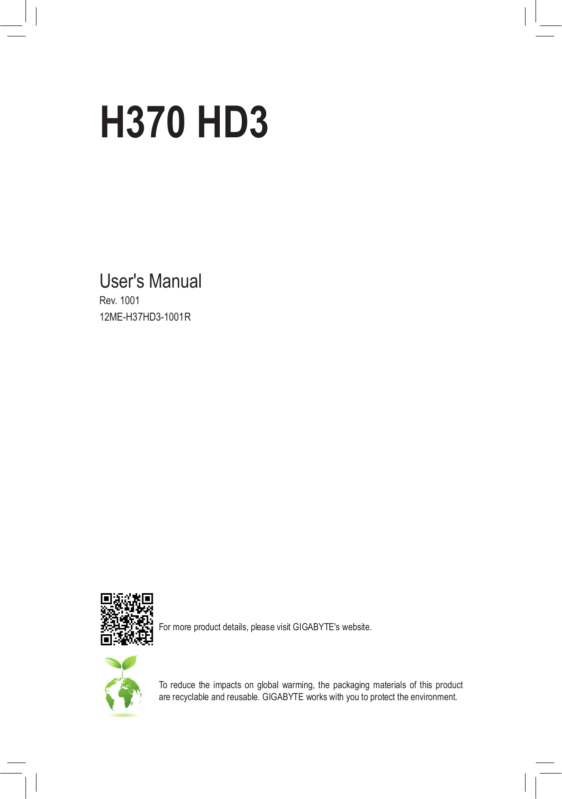 Gigabyte H370 HD3 User Manual