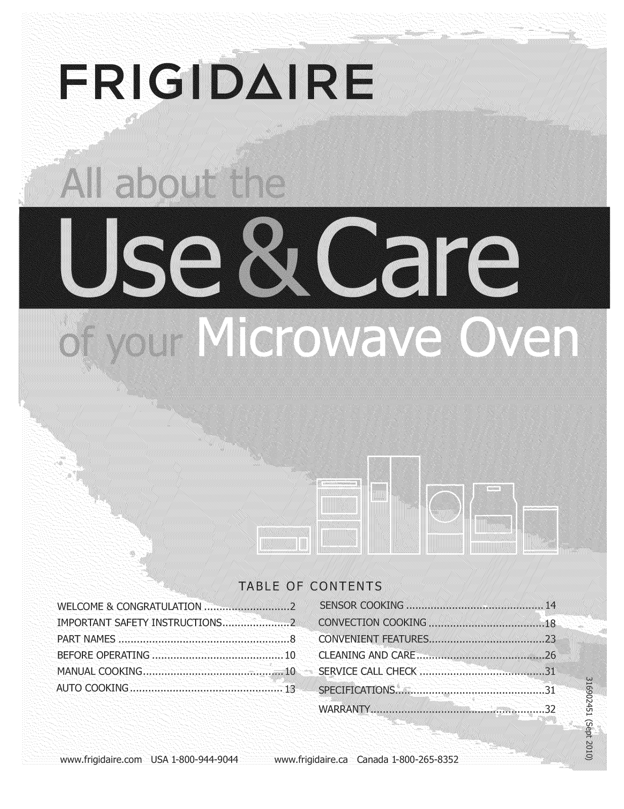 Frigidaire FGMV154CLFA, FGMV153CLWA, FGMV153CLBA Owner’s Manual