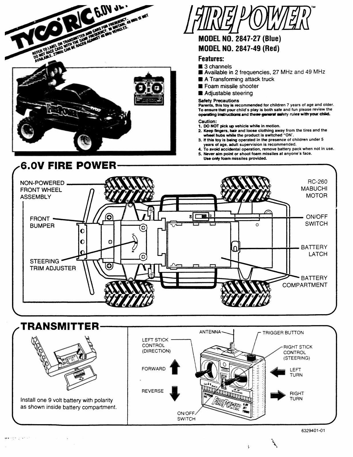 Tyco 2847-27, 2847-49 User Manual