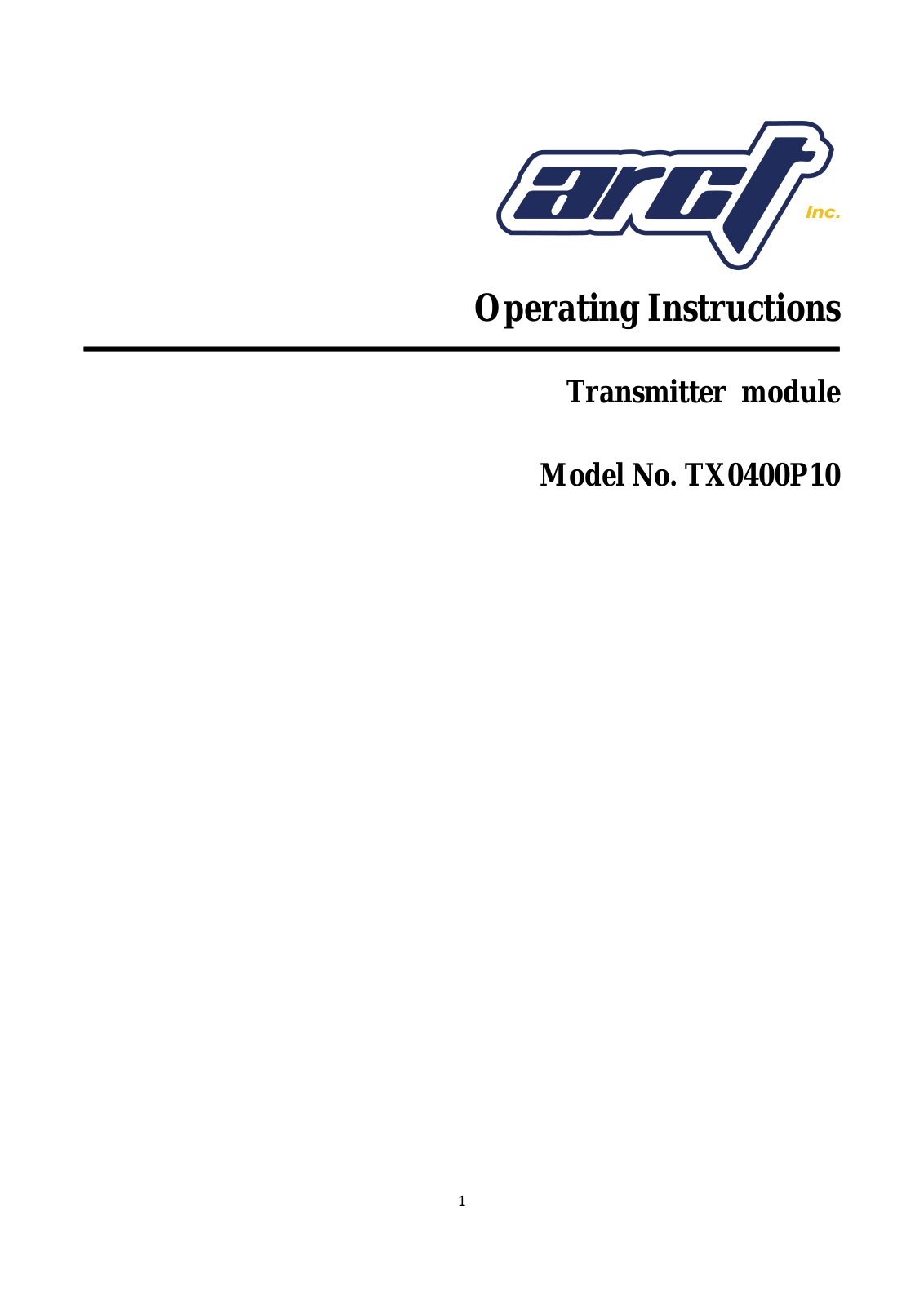 ARCT TXM1U10 Users Manual