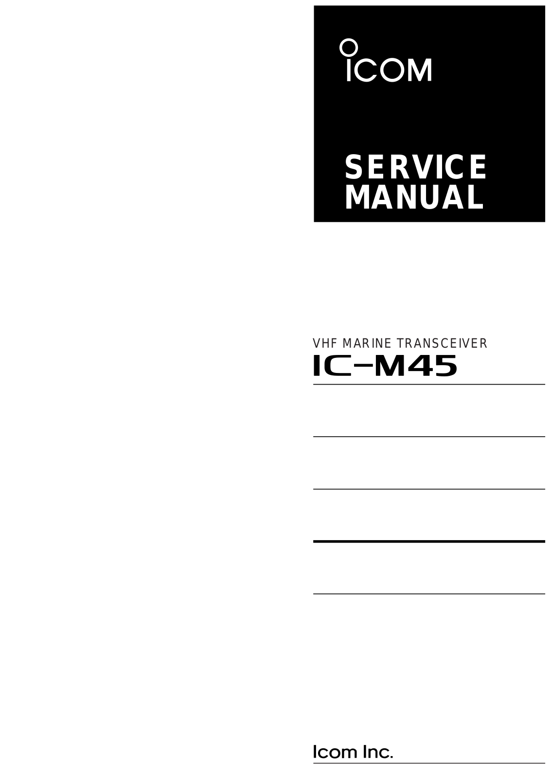 Icom IC-M45 Service manual
