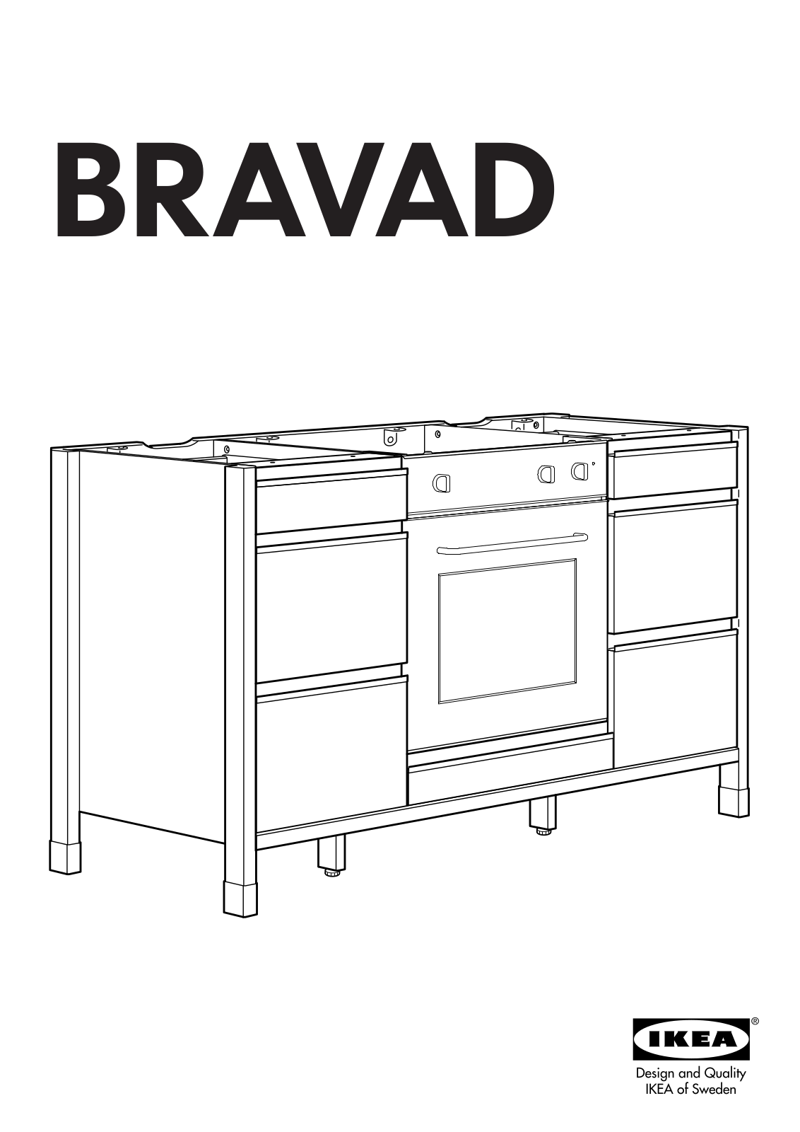 IKEA BRAVAD CABINET-BUILT-IN OVEN-COOKTOP Assembly Instruction
