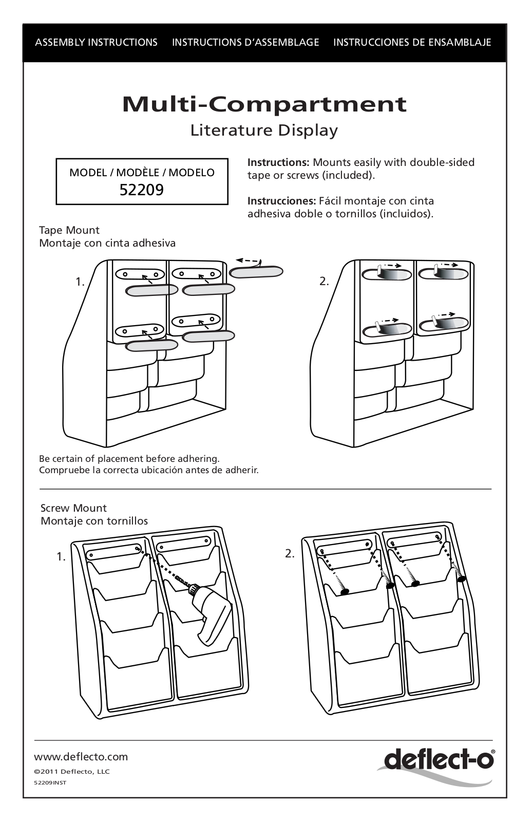 Deflecto 52209 User Manual