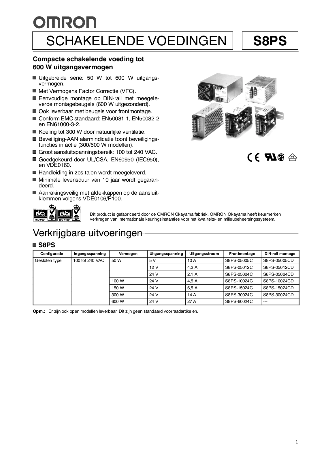 Omron S8PS DATASHEET