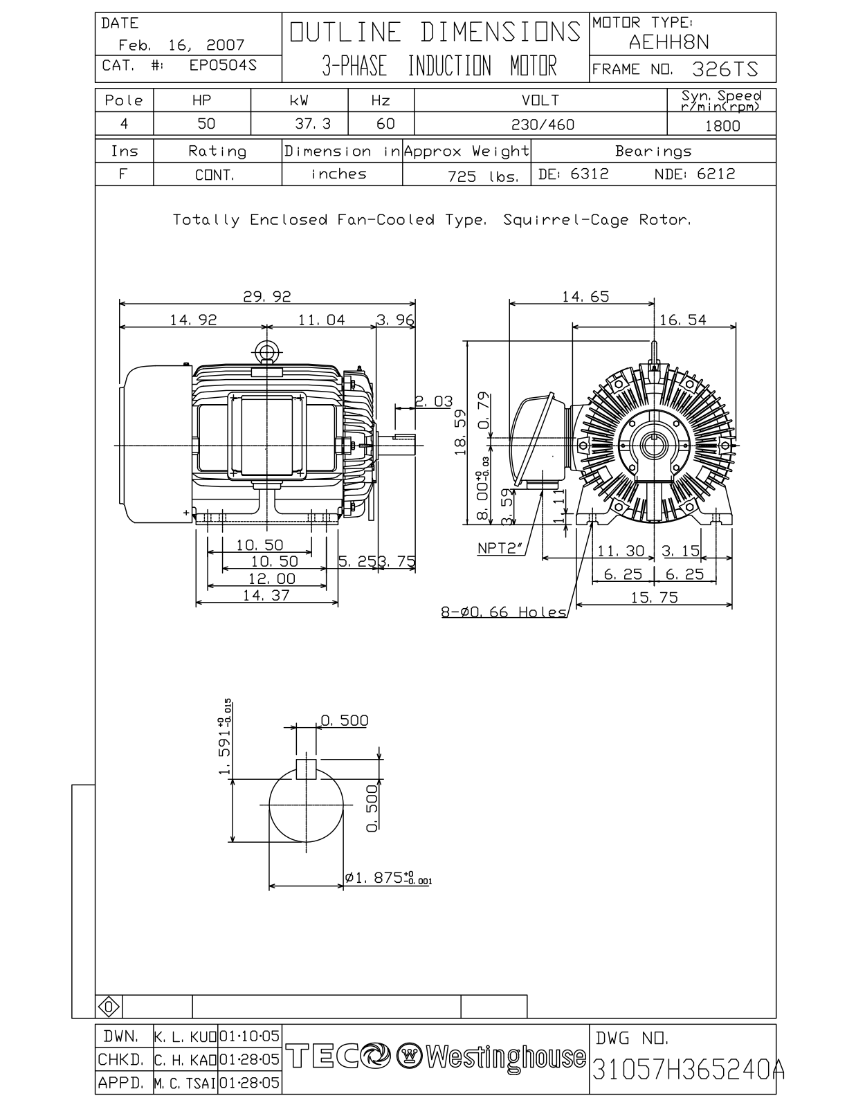 Teco EP0504S Reference Drawing