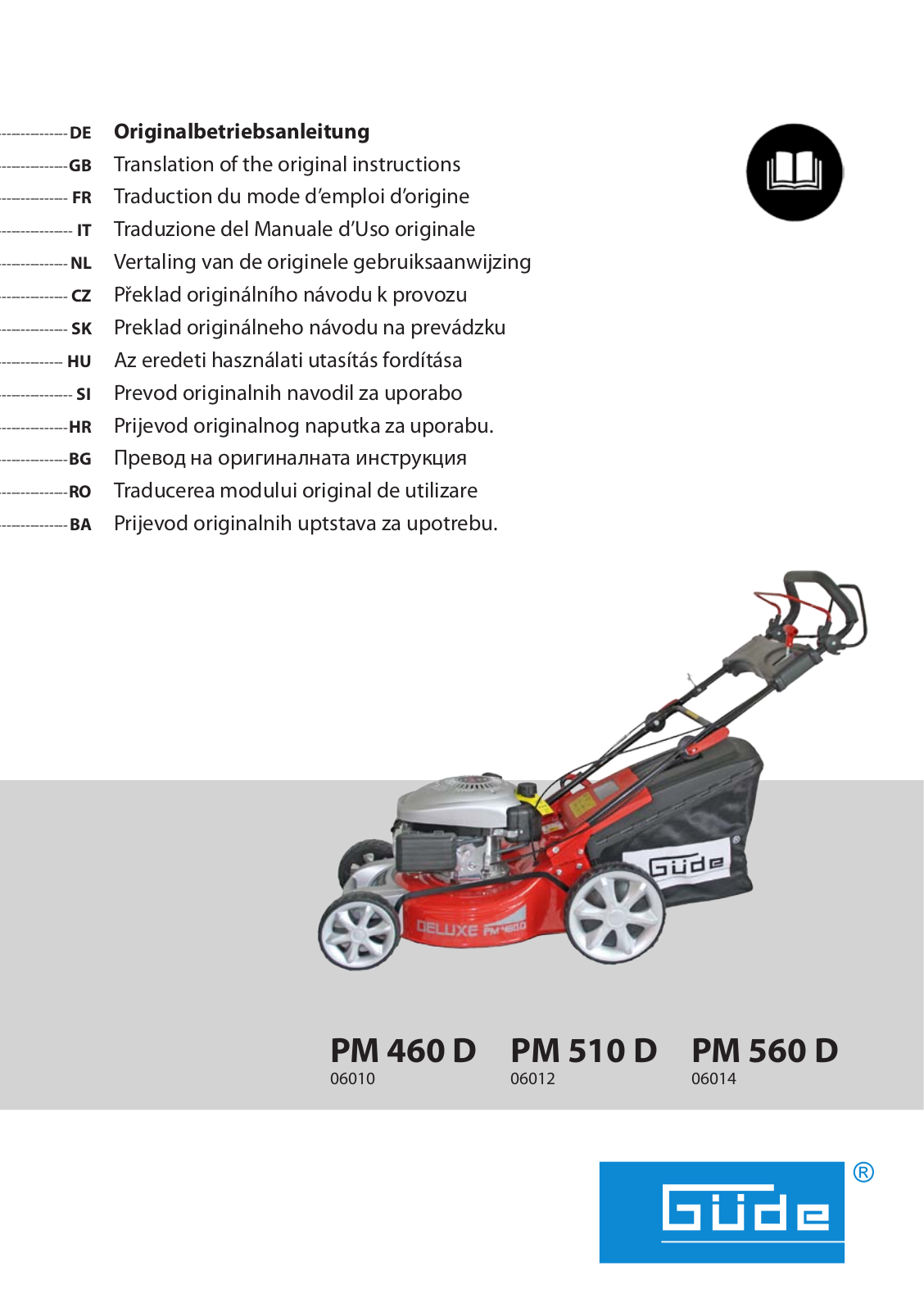 Güde PM 560 D, PM 510 D, PM 460 User Manual