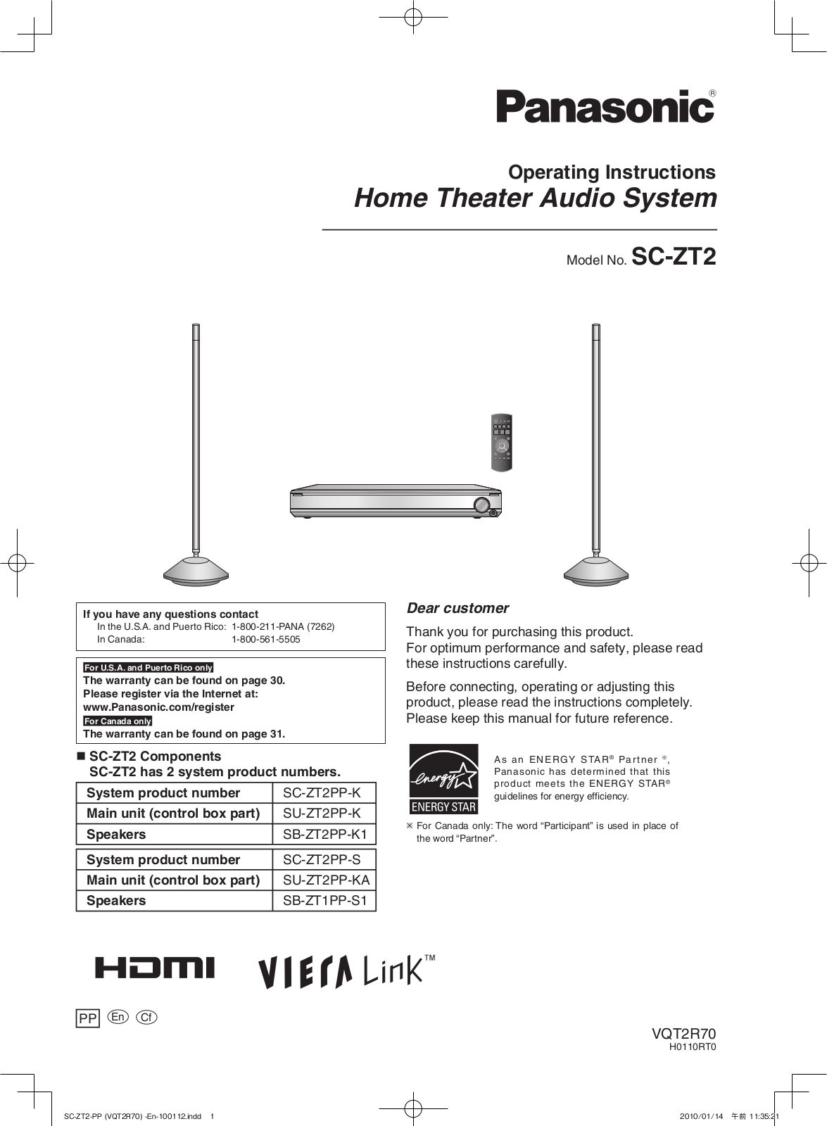 Panasonic SC-ZT2 User Manual 2