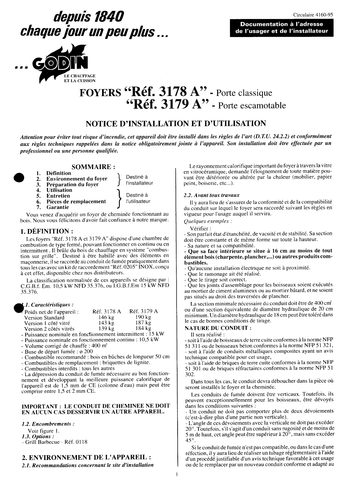 GODIN 3178A, 3179A User Manual