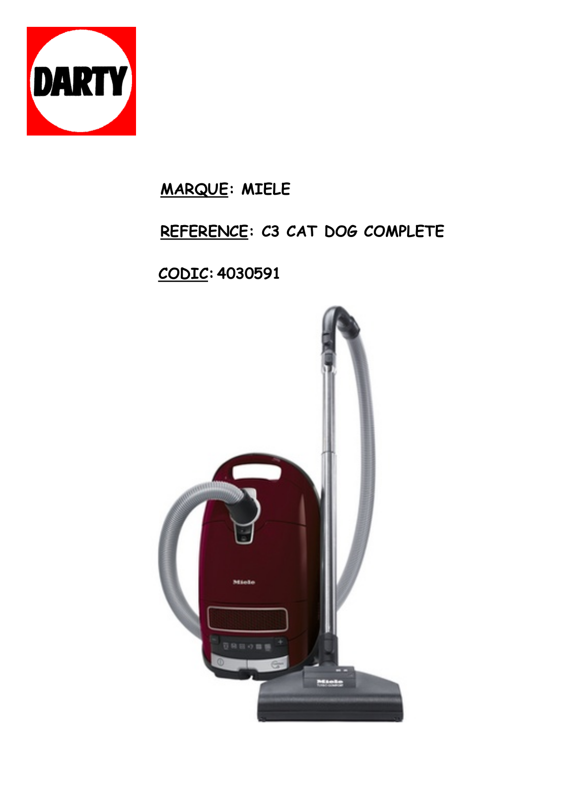 MIELE COMPACT C3 User Manual