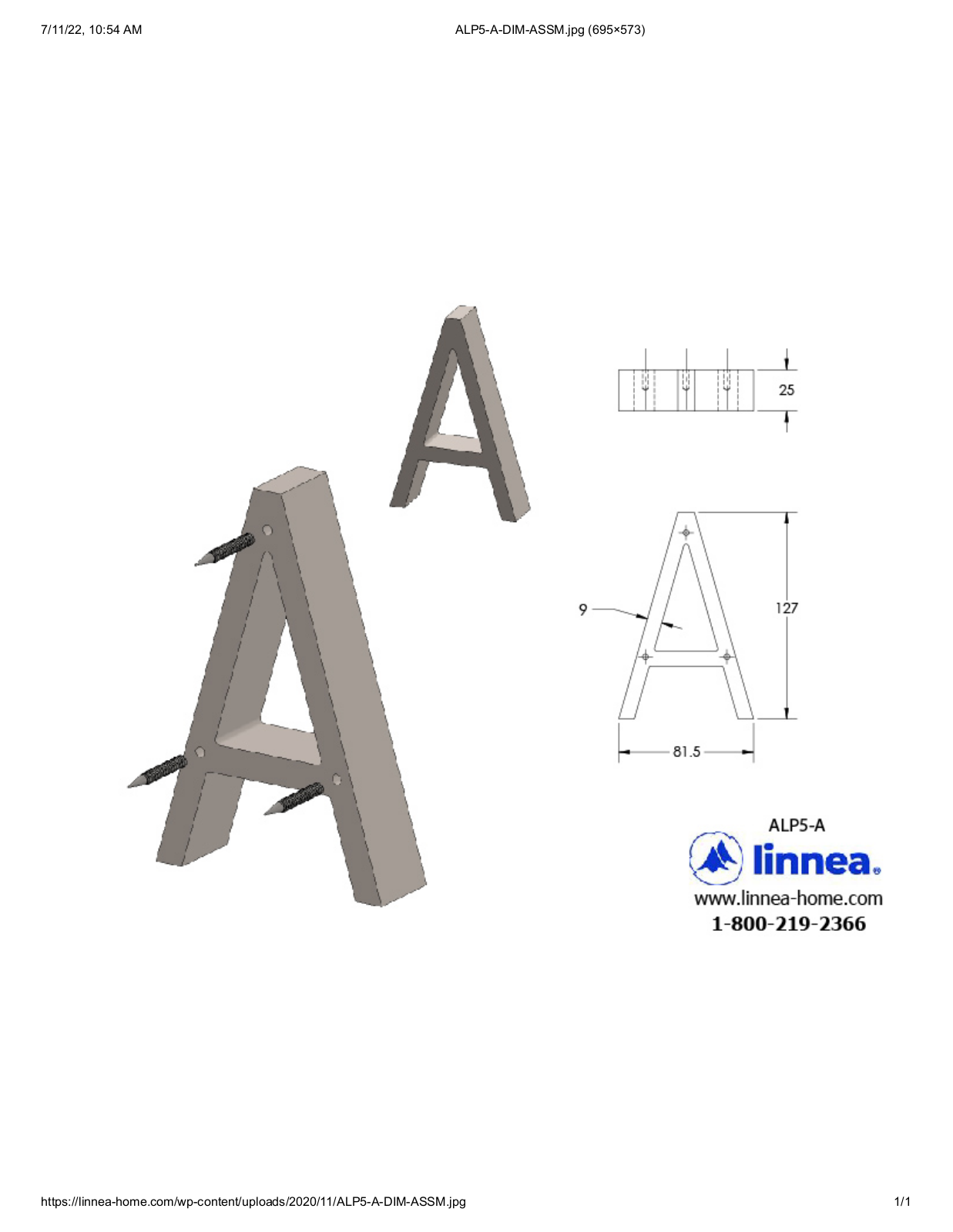 Linnea LNNE9762 Dimensions - ManualMachine.com