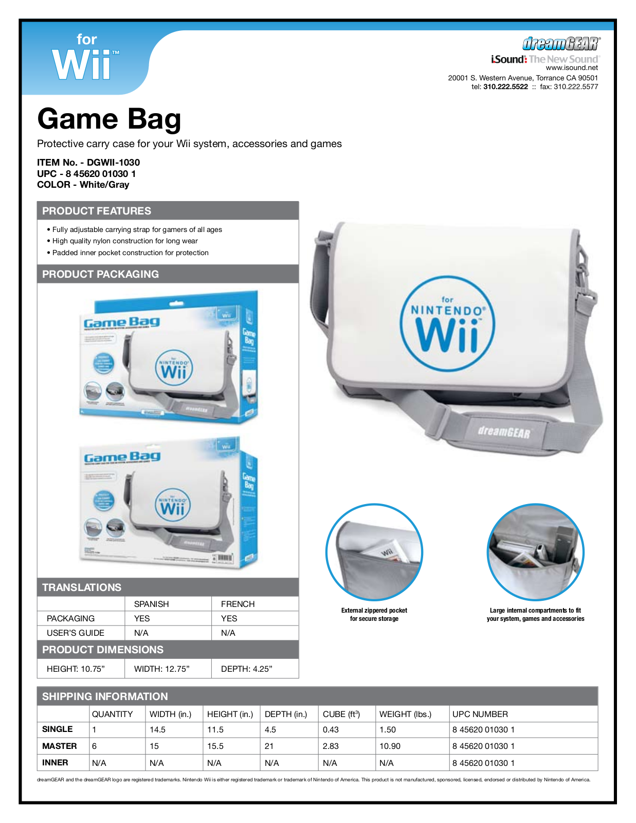 DreamGEAR DGWII-1030 User Manual