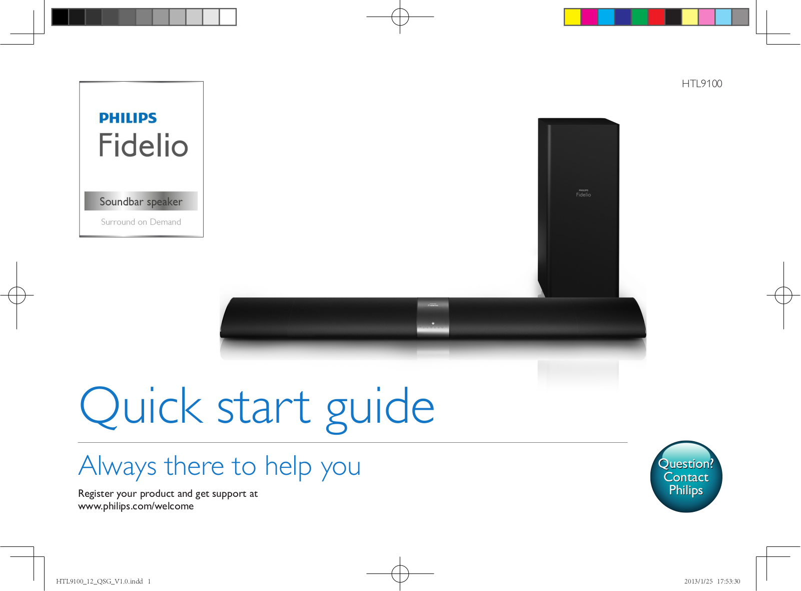 Philips HTL9100 Quick start guide