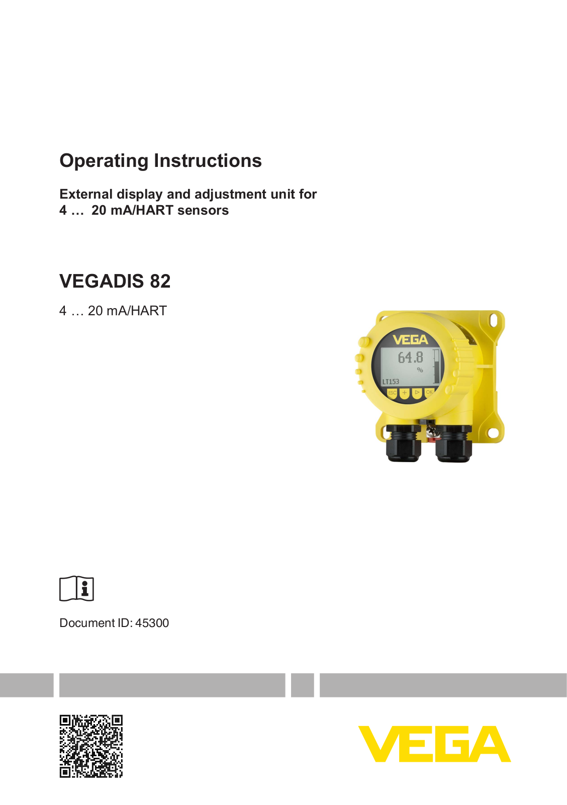 VEGA VEGADIS 82 Operating Instructions