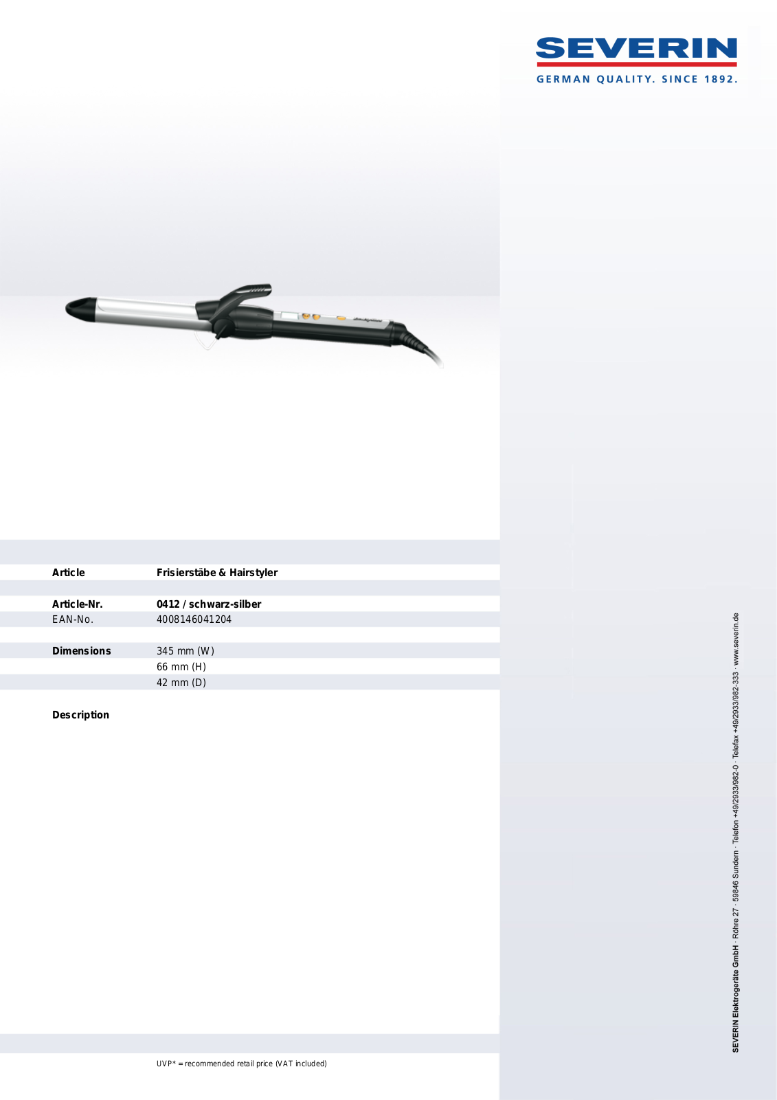 Severin PRO 200 0412 User Manual