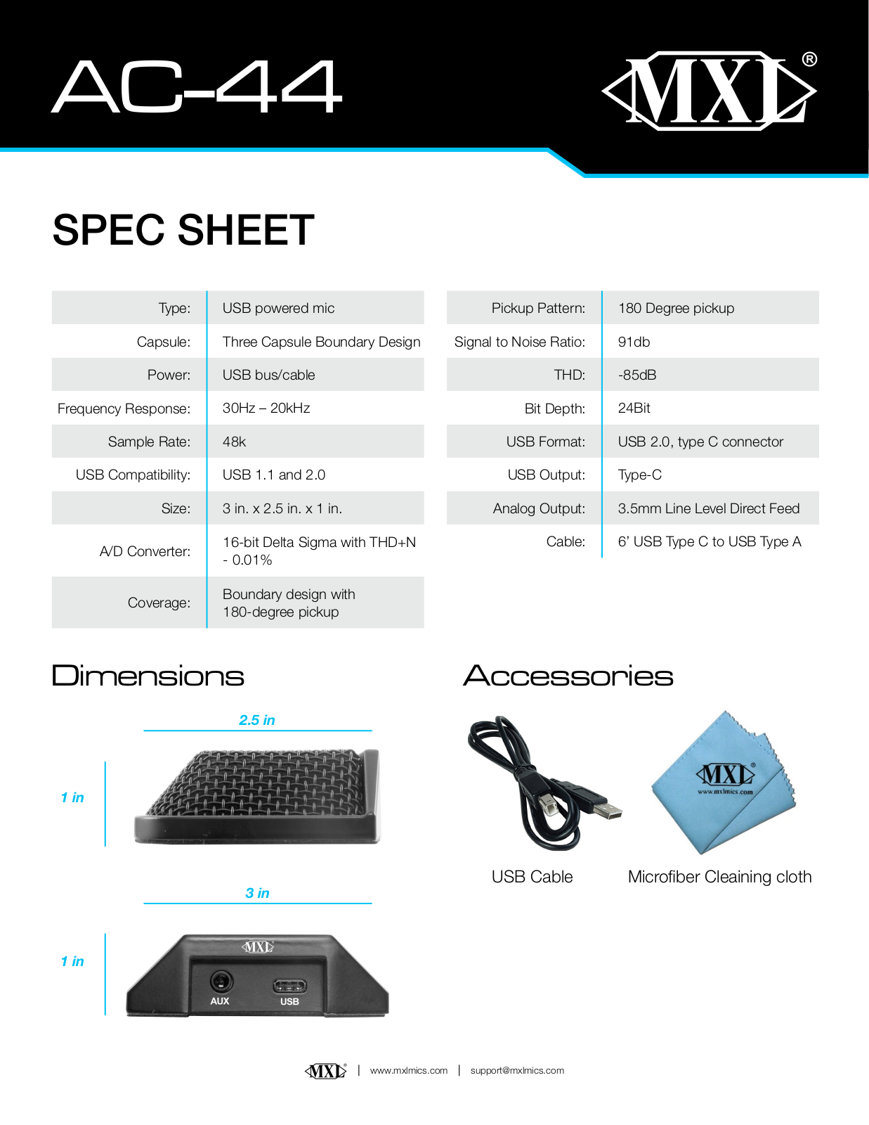 MXL AC-44-MXL Data Sheet