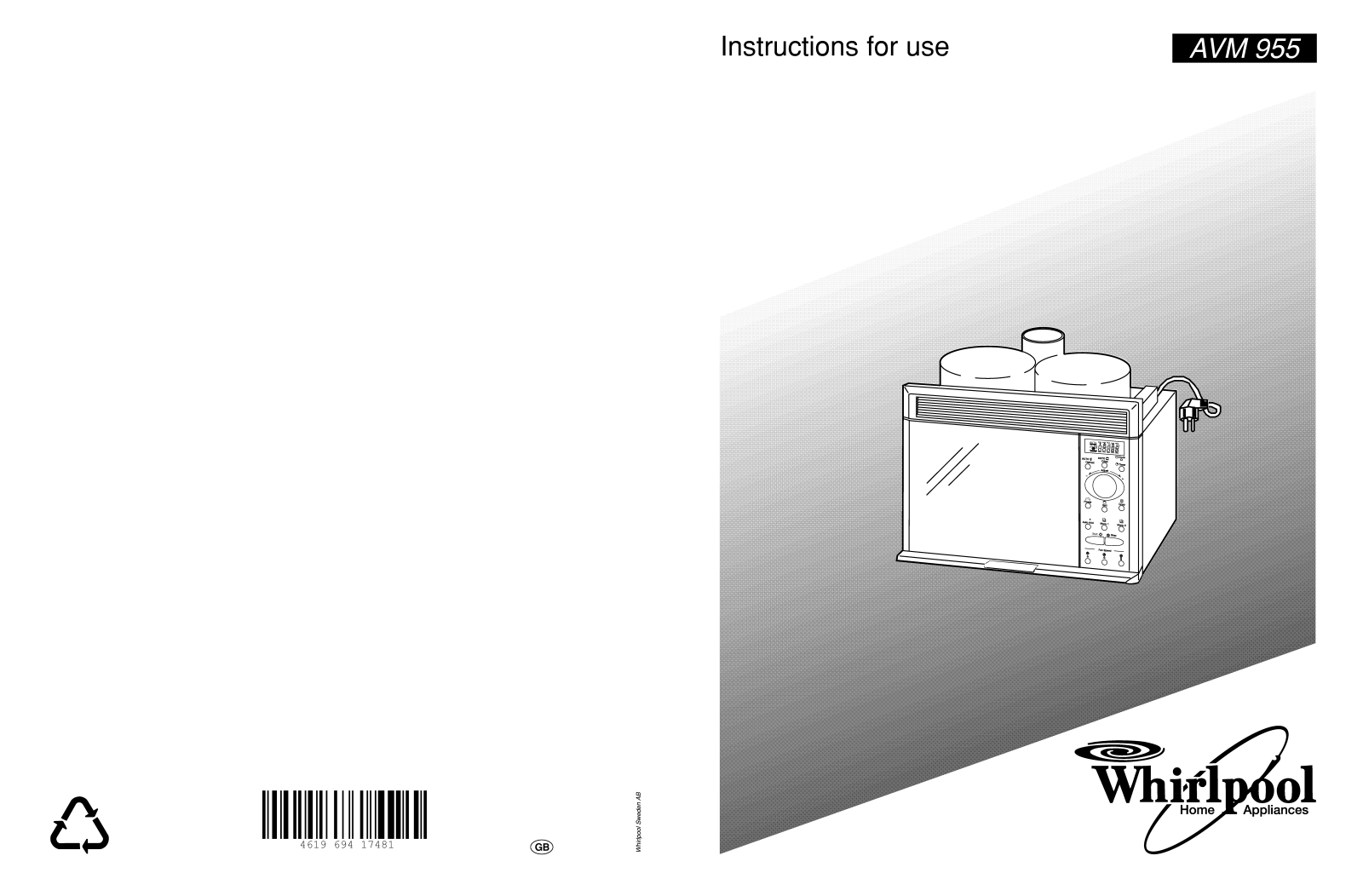 Whirlpool AVM 955/WP/WH/NL/BE, AVM 955/WP WH, AVM 955/WP/IX INSTRUCTION FOR USE