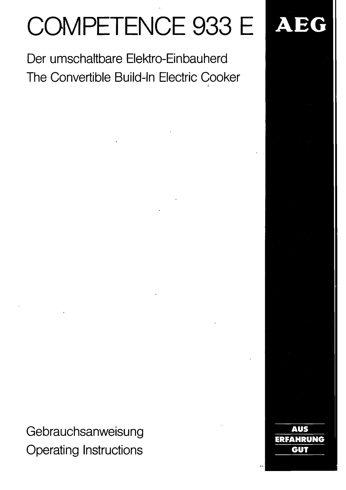 AEG-Electrolux 933 E D, 933 E W User Manual