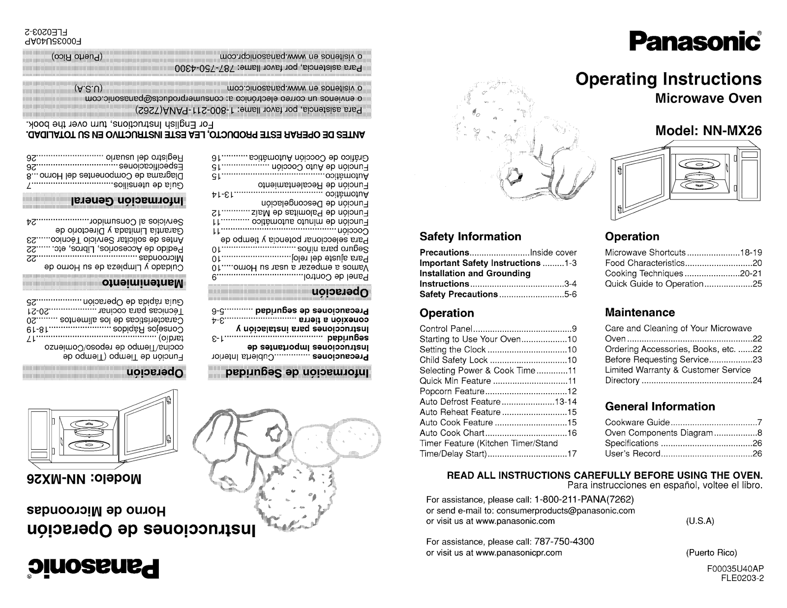 Panasonic nn-ms26 Operation Manual