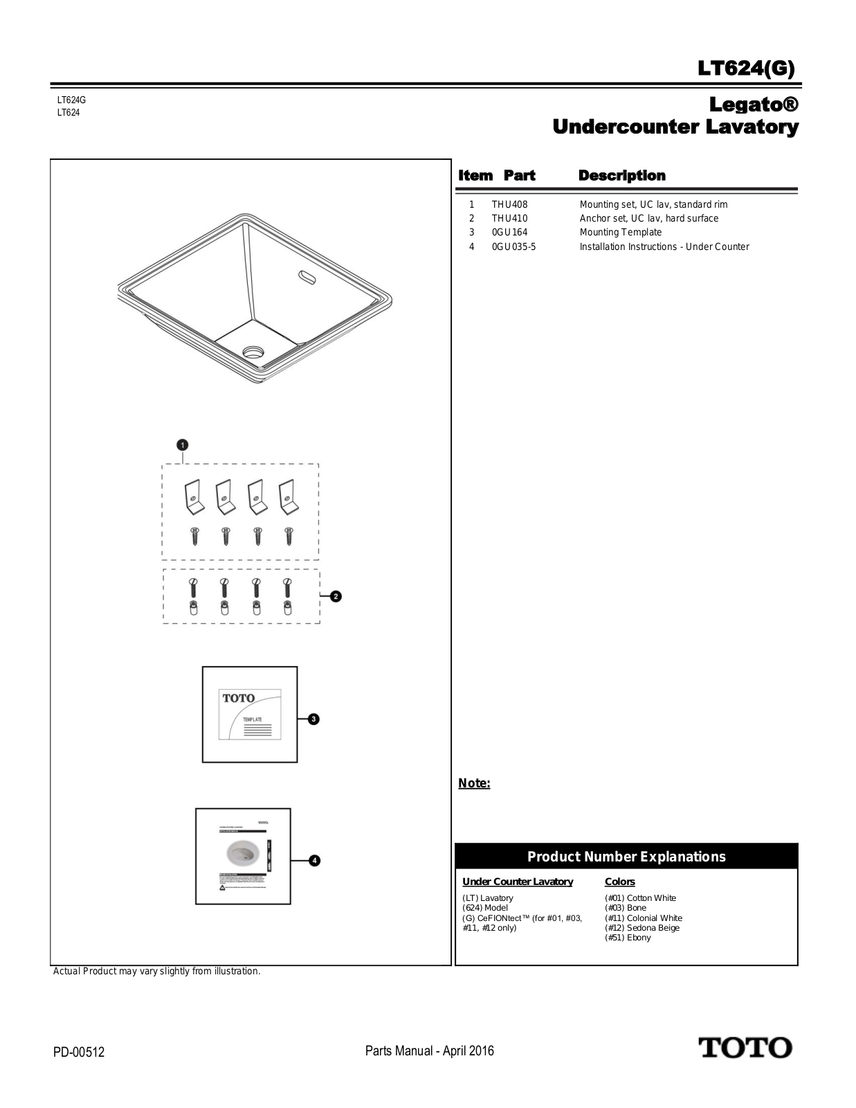 TOTO TOT4821 Specifications - ManualMachine.com