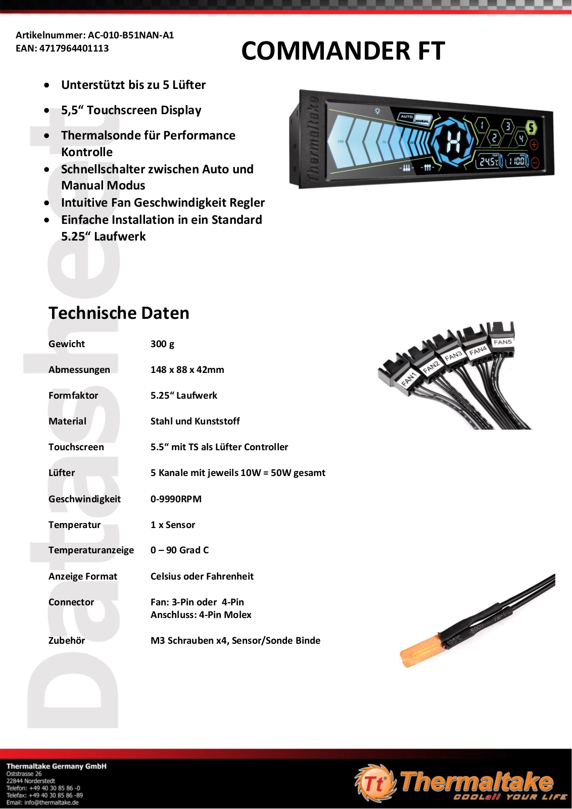 THERMALTAKE TT COMMANDER FT Datasheet - ManualMachine.com