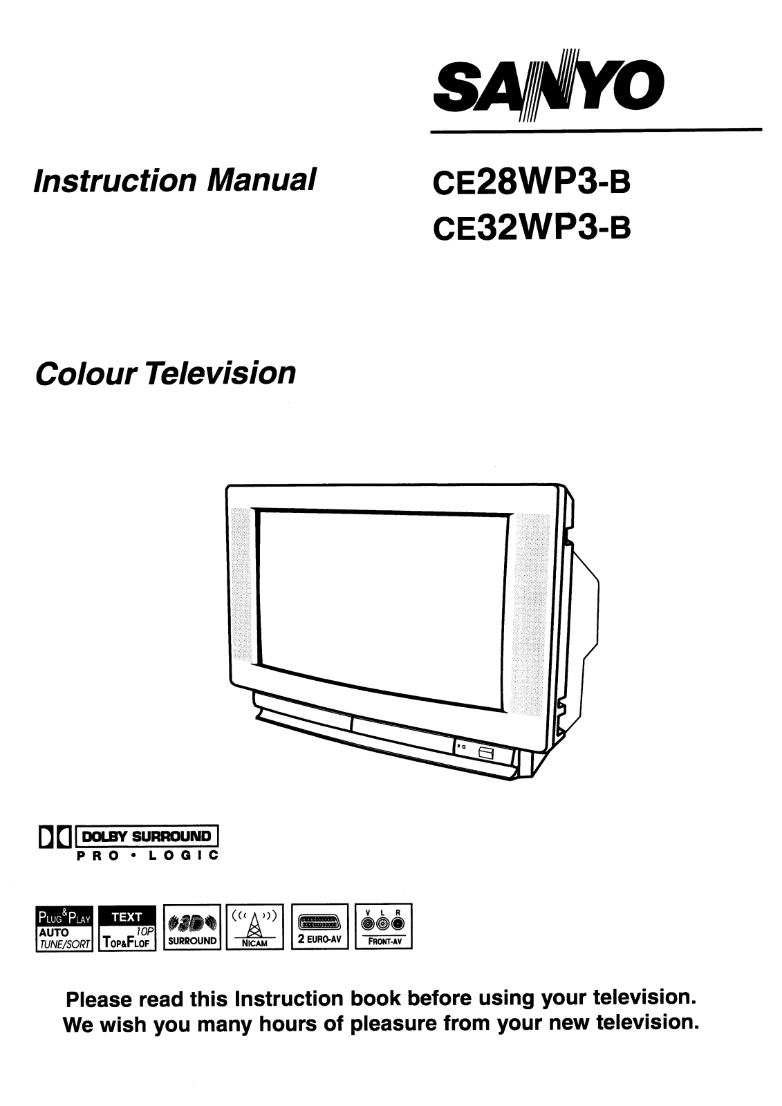Sanyo CE32WP3-B, CE28WP3-B Instruction Manual