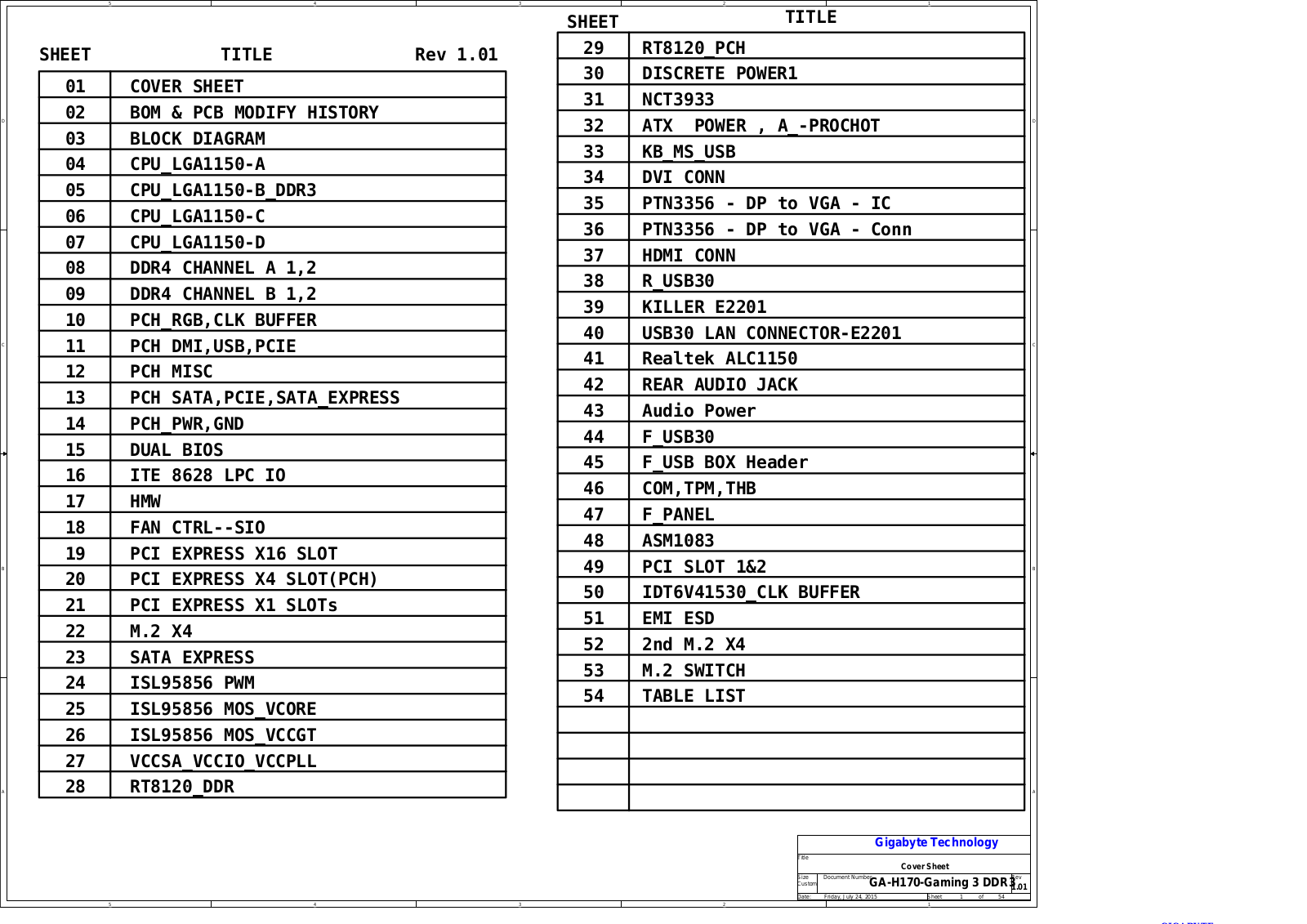 Gigabyte GA-H170-GAMING Schematic rev.1.01