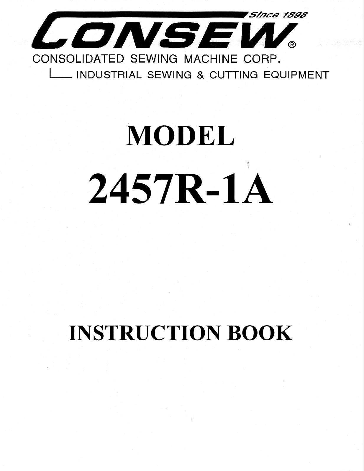 CONSEW 2457R-1A Instruction Handbook