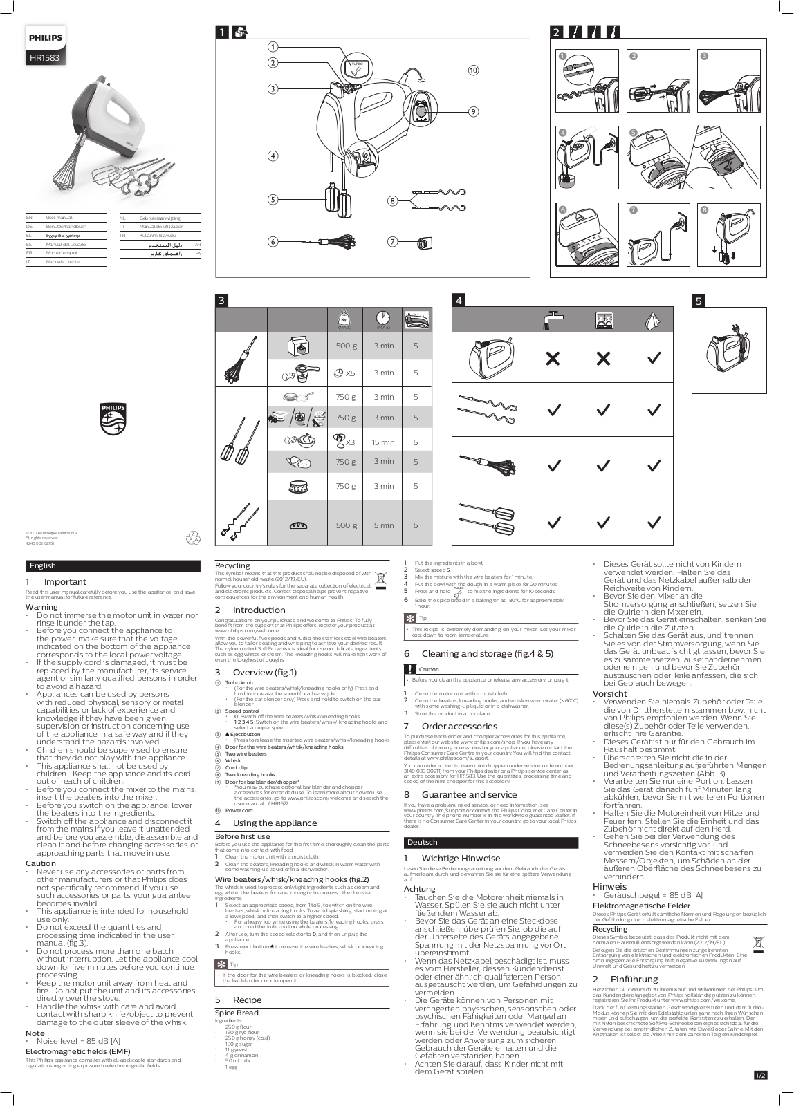 Philips HR1583/00 user manual - ManualMachine.com