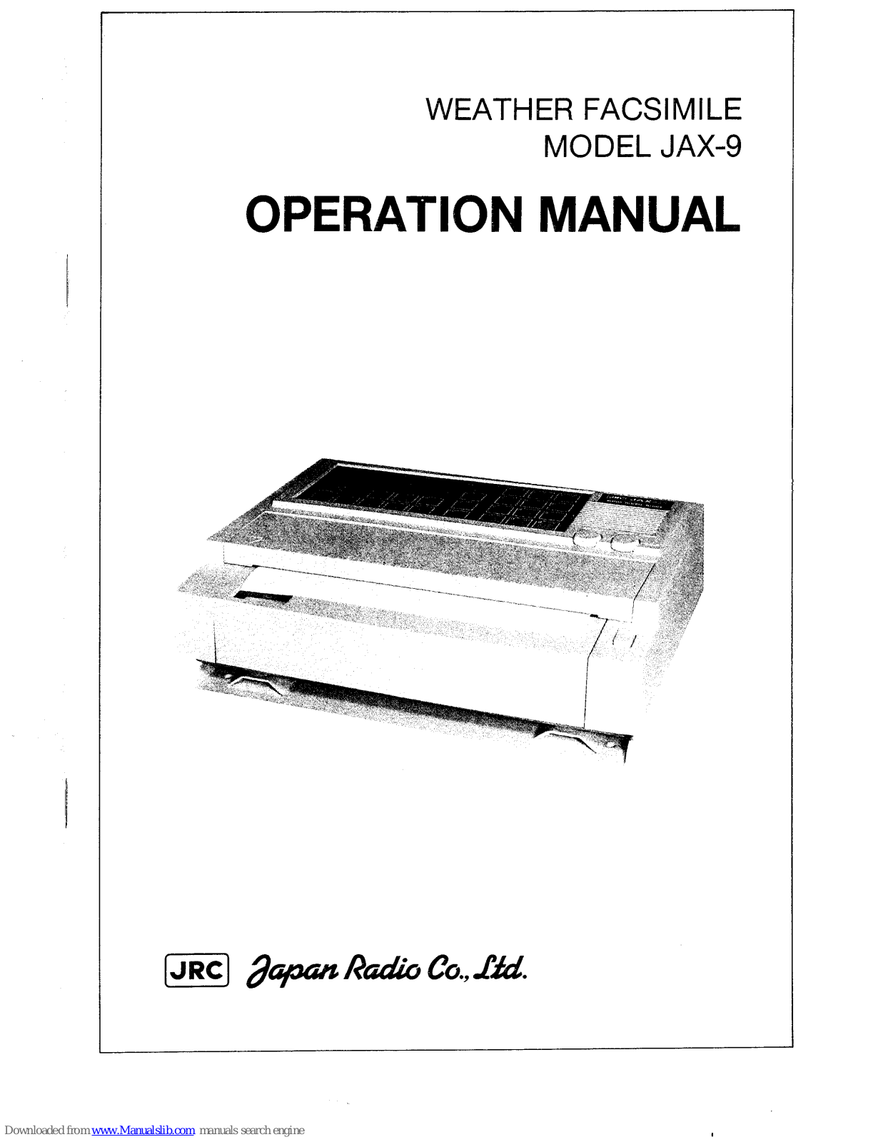 JRC JAX-9 Operation Manual