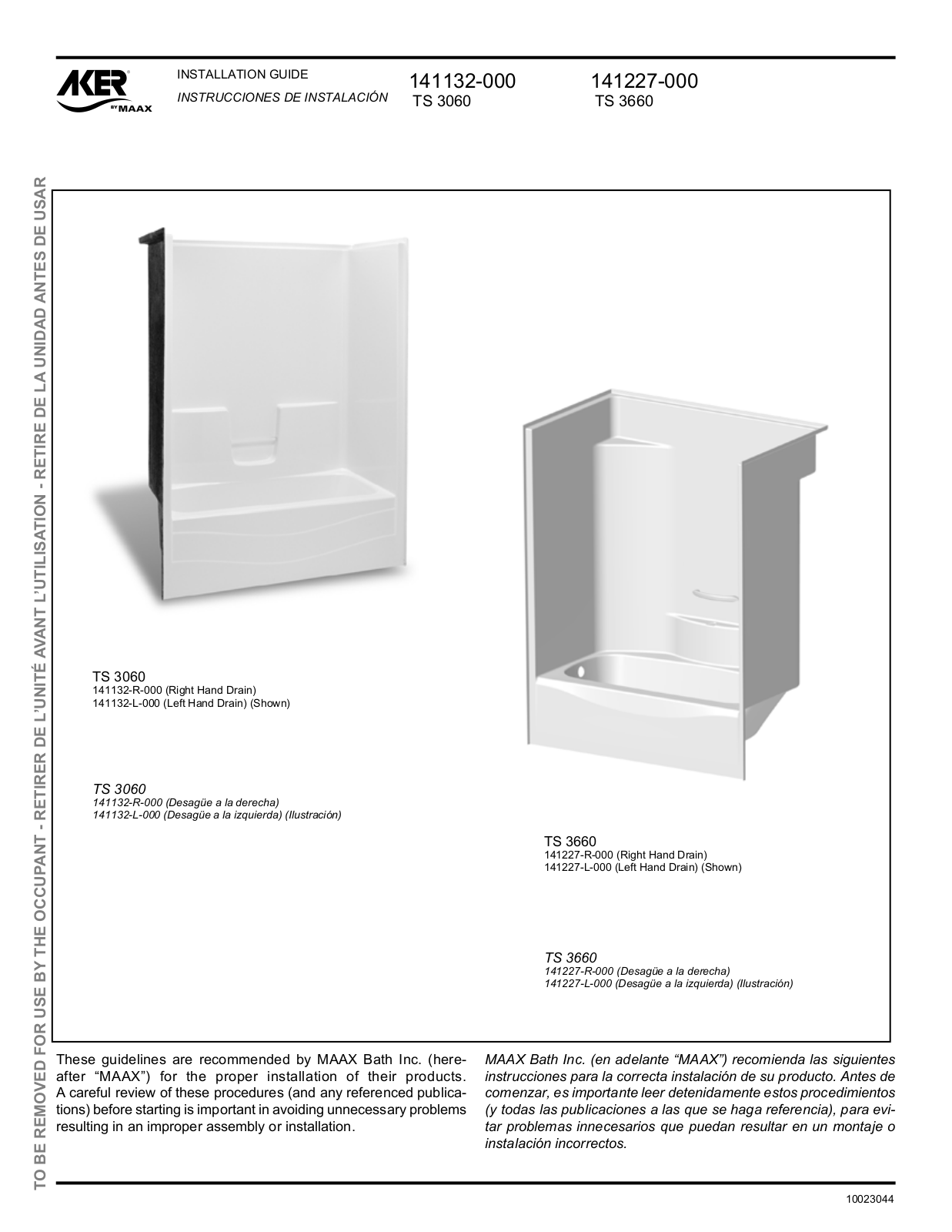 Aker Plastics 41132 Installation Manual