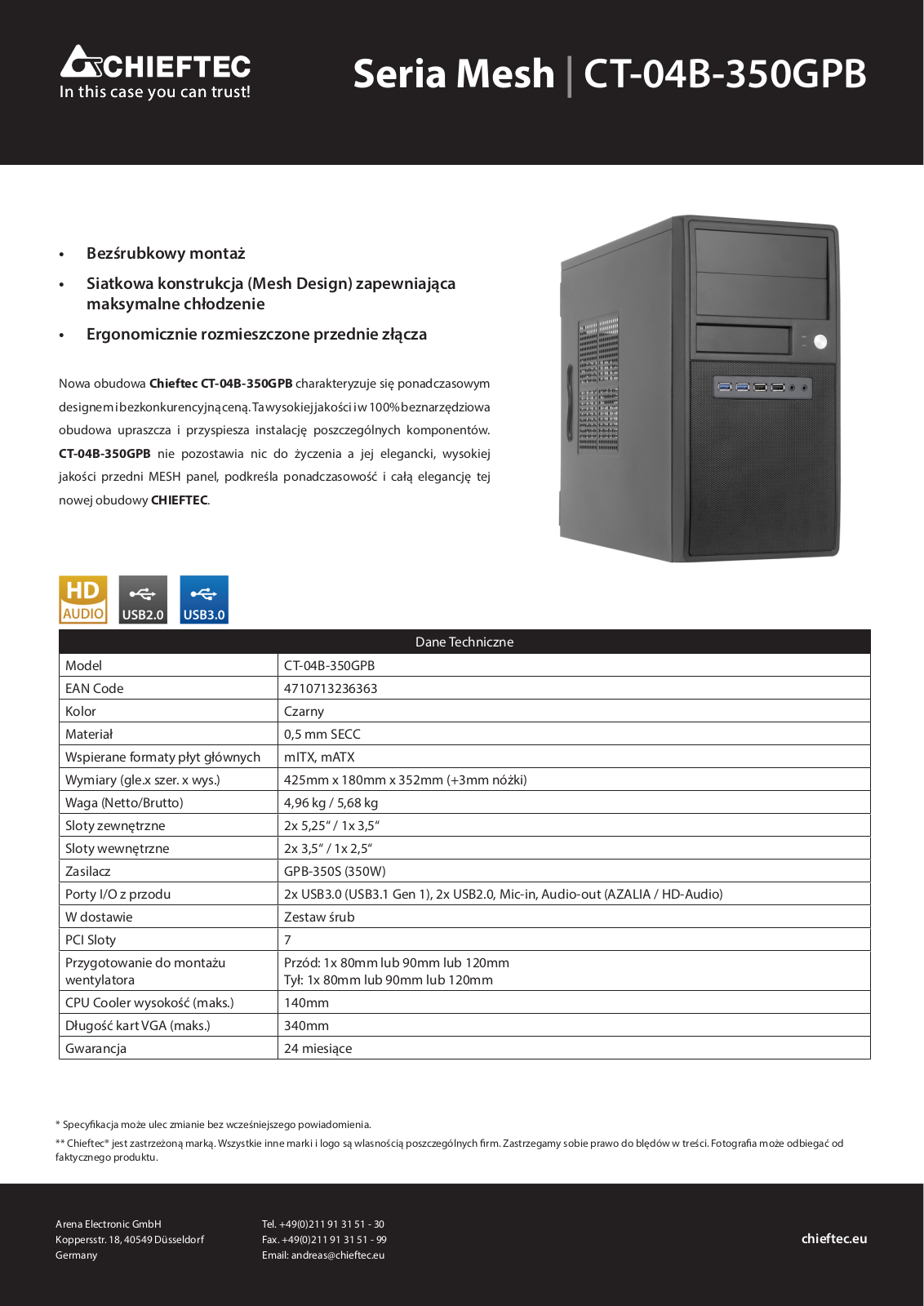 Chieftec CT-04B-350GPB User Manual