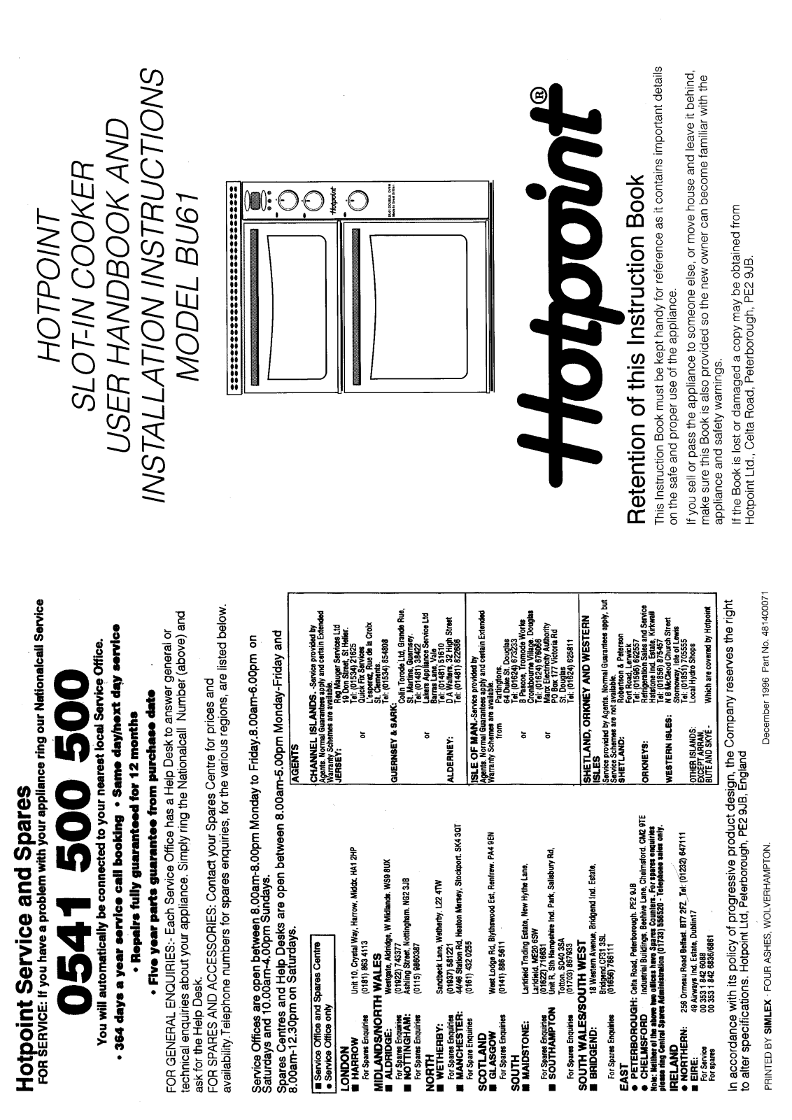 Hotpoint-Ariston HBBU61 User Manual