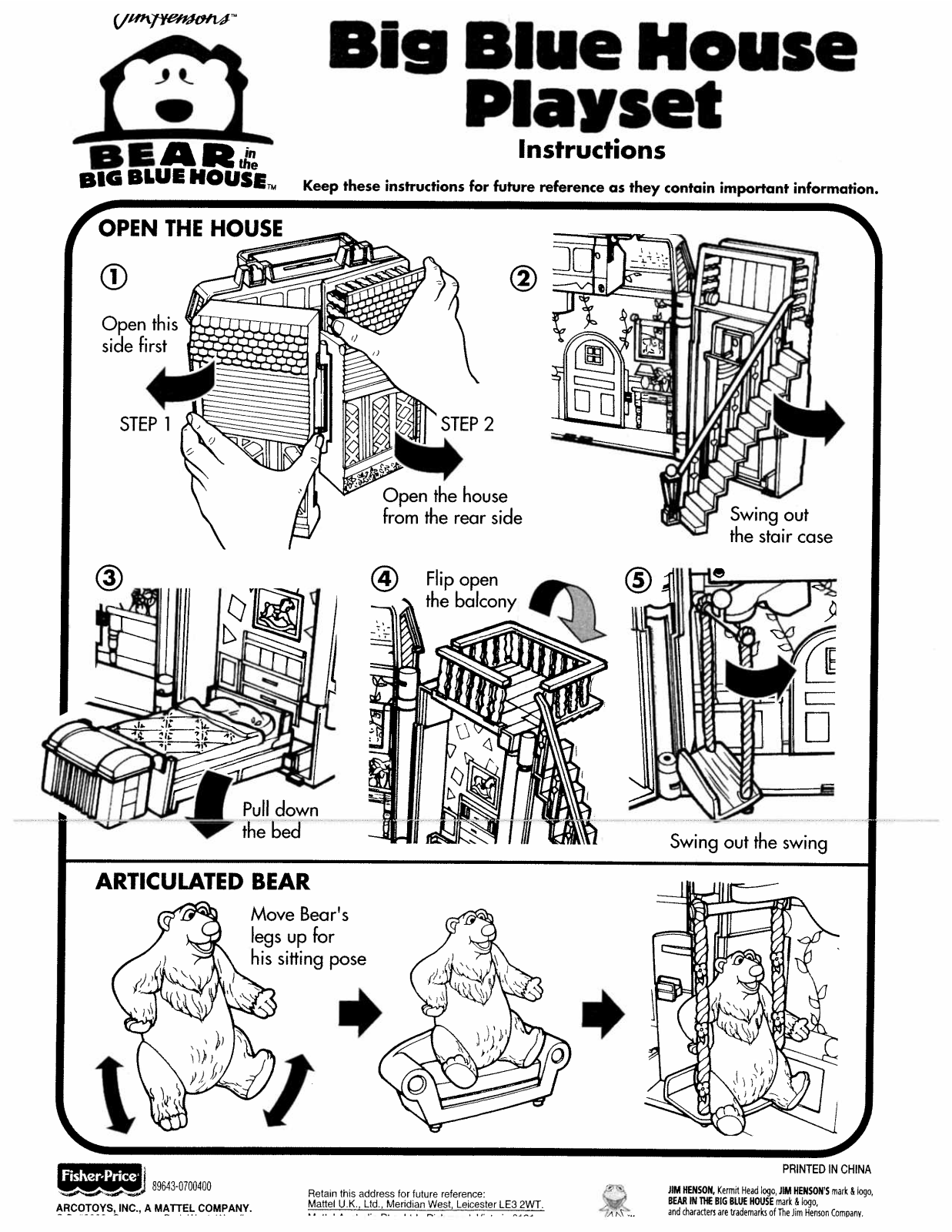 Fisher-Price 89643 Instruction Sheet