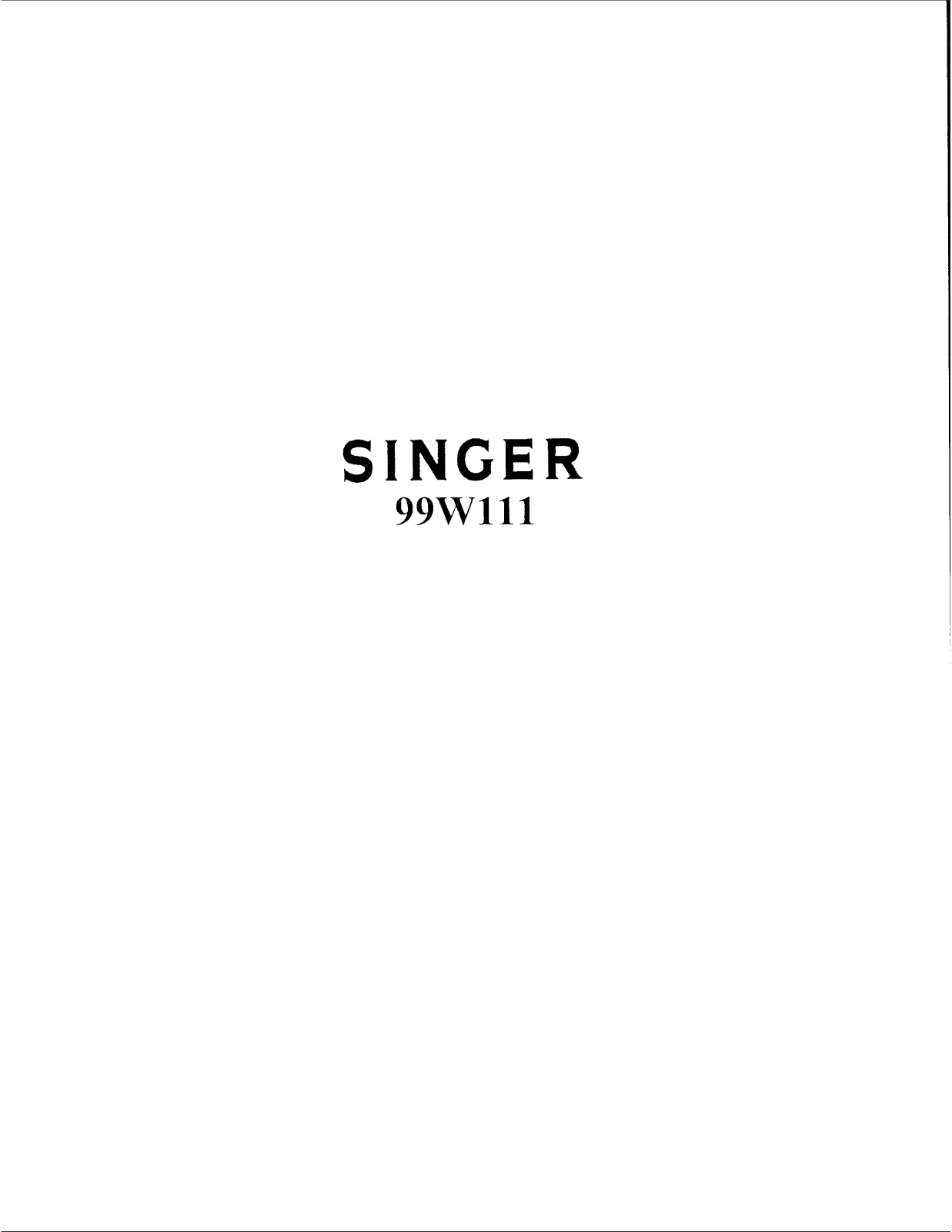 SINGER 99W111 Parts List