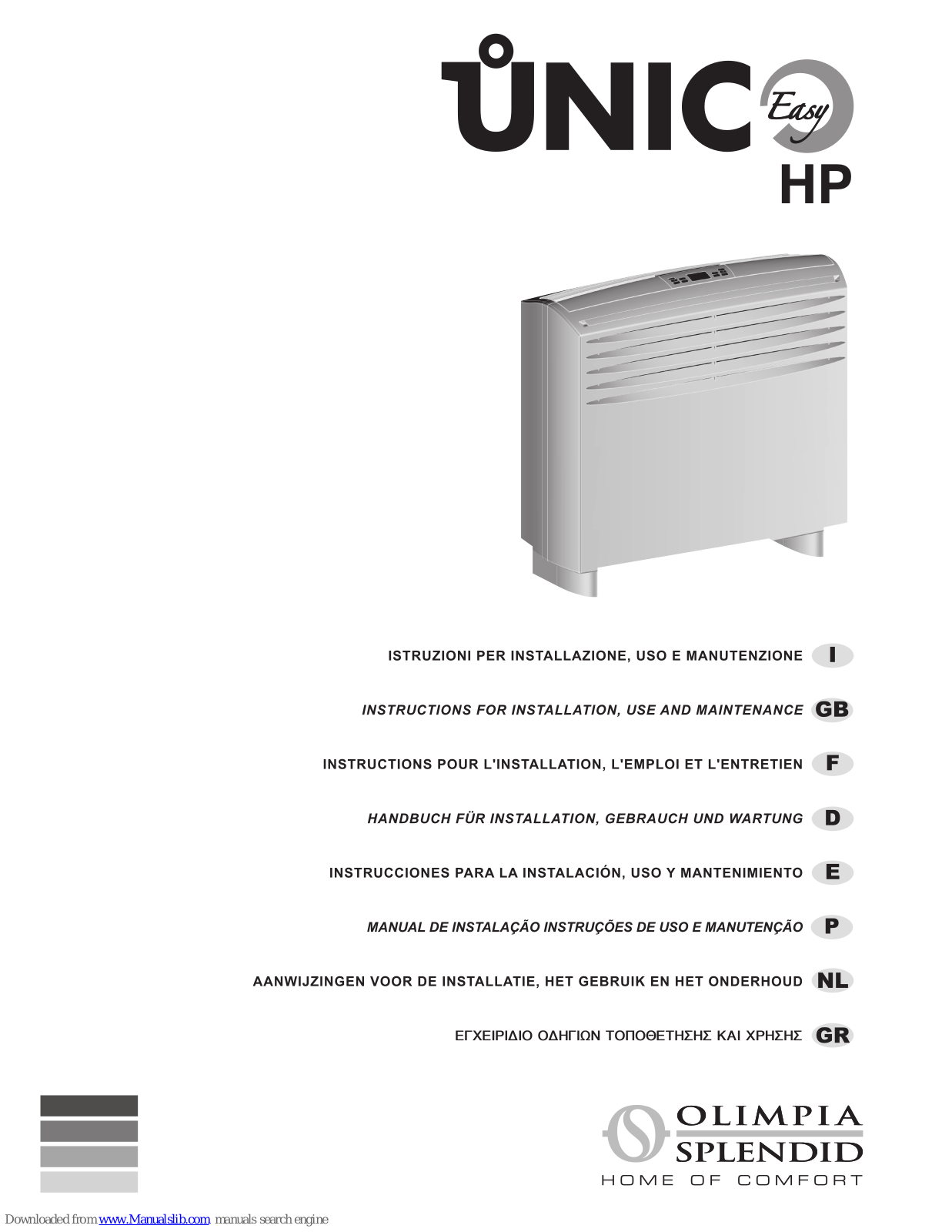 Olimpia splendid Unico Easy HP Maintenance Manual